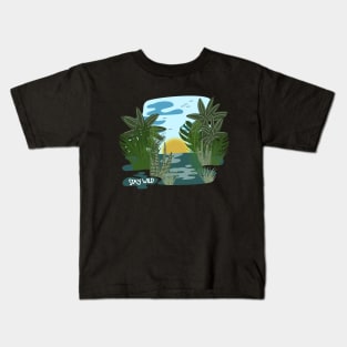 Stay wild natural habitat vector drawing Kids T-Shirt